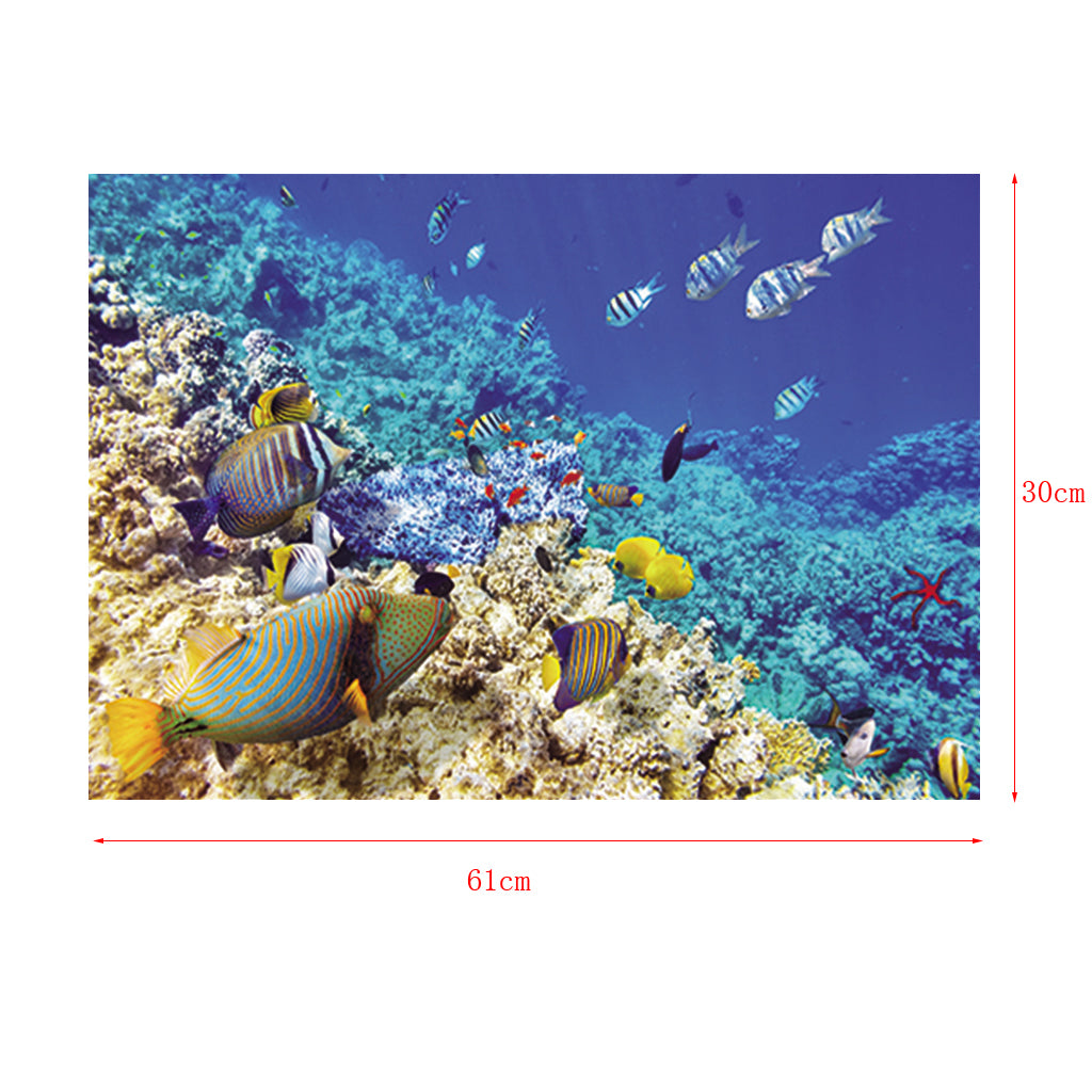 Aquarium Background Poster Fish Tank Wall Decoration Sticker XS