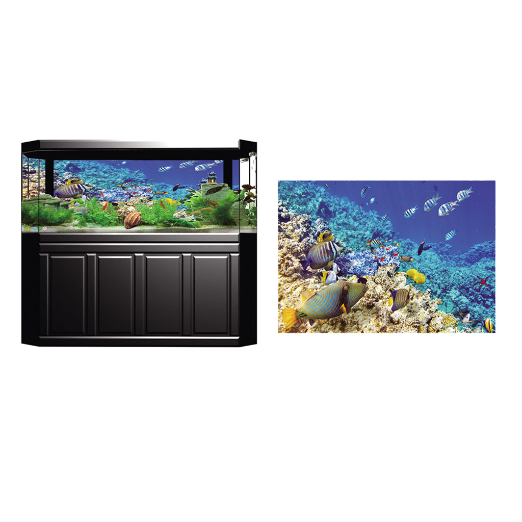 Aquarium Background Poster Fish Tank Wall Decoration Sticker XS