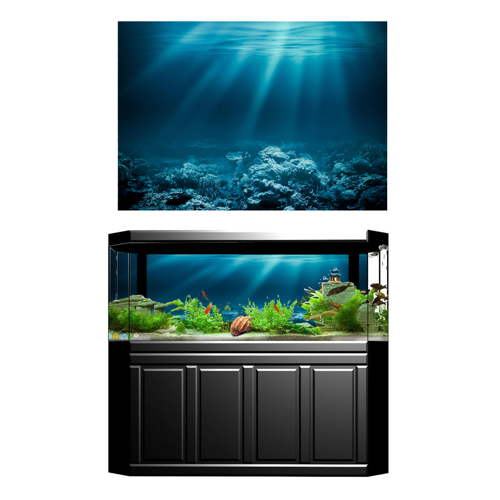 Aquarium 3D Background Sticker Fish Tank Wall Decoration Painting PVC L