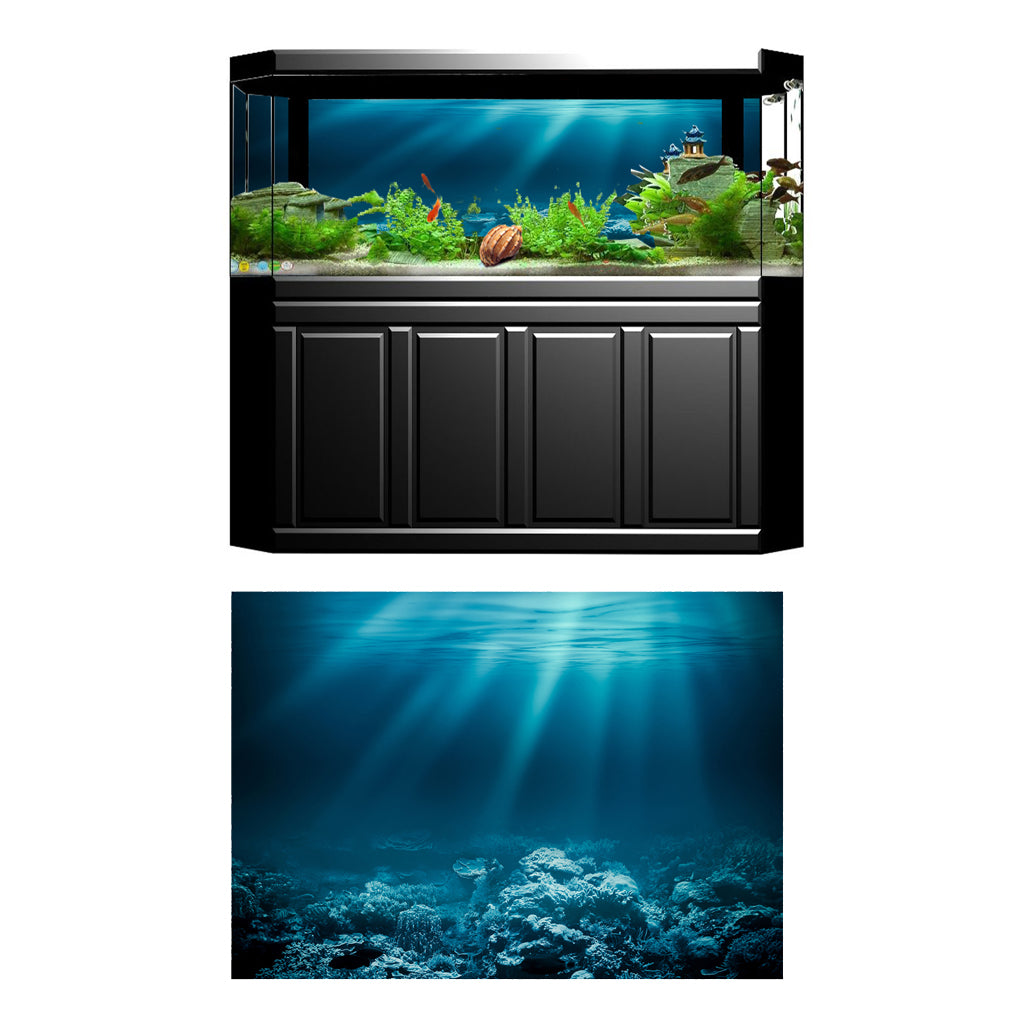 Aquarium 3D Background Sticker Fish Tank Wall Decoration Painting PVC L