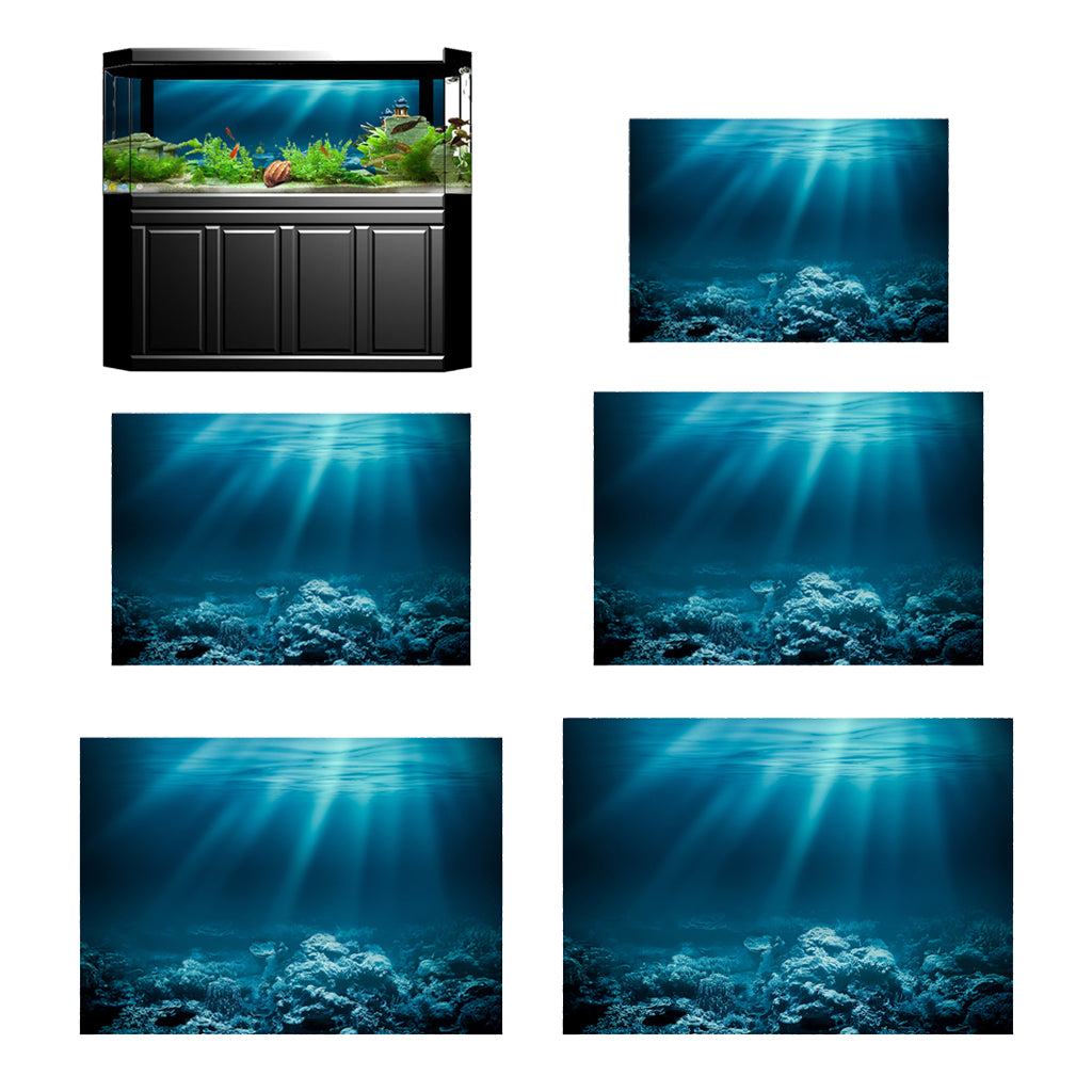 Aquarium 3D Background Sticker Fish Tank Wall Decoration Painting PVC XS