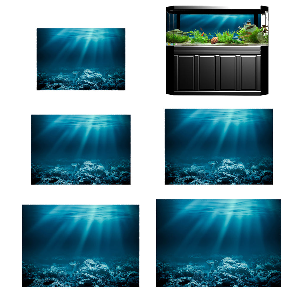 Aquarium 3D Background Sticker Fish Tank Wall Decoration Painting PVC XS