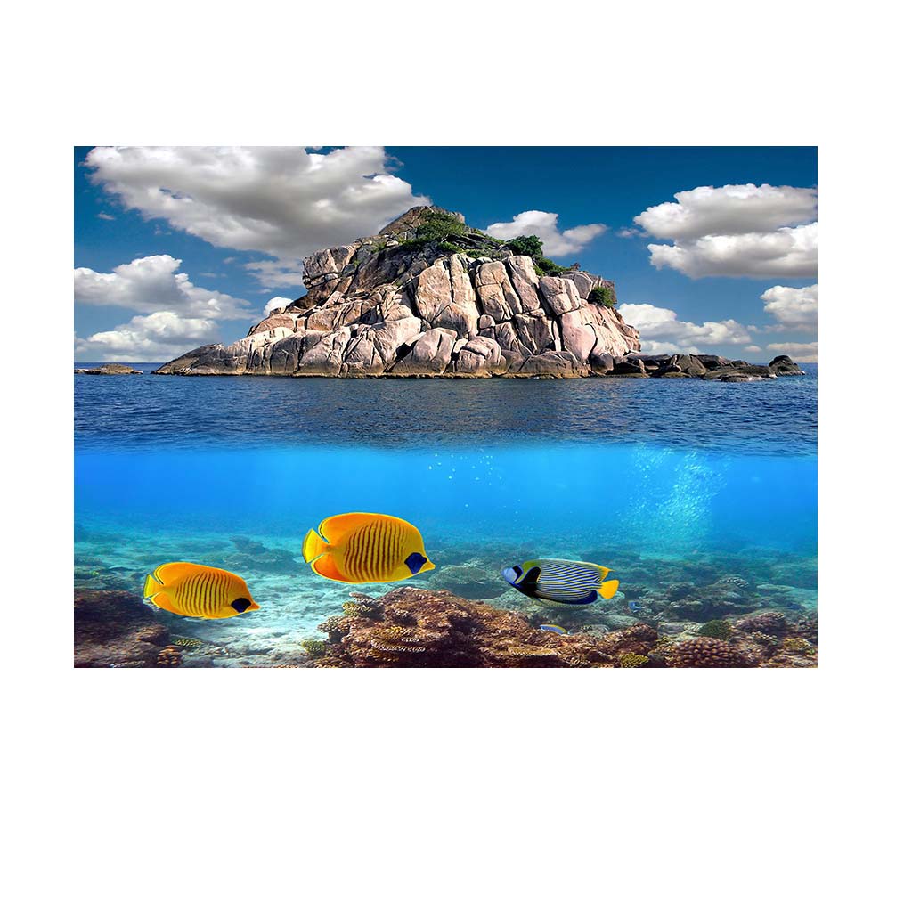 3D Aquarium Background Poster Backdrop Sticker Fish Tank Decorations S