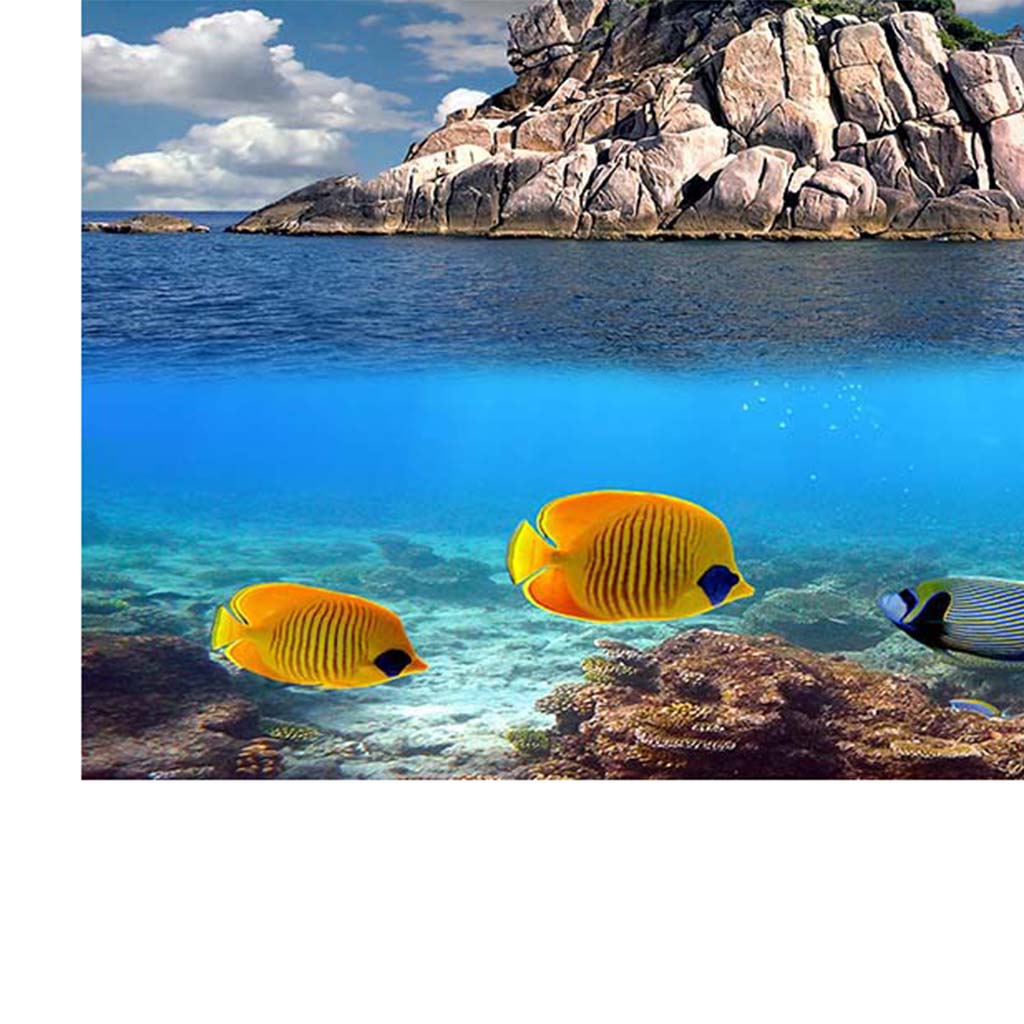 3D Aquarium Background Poster Backdrop Sticker Fish Tank Decorations S