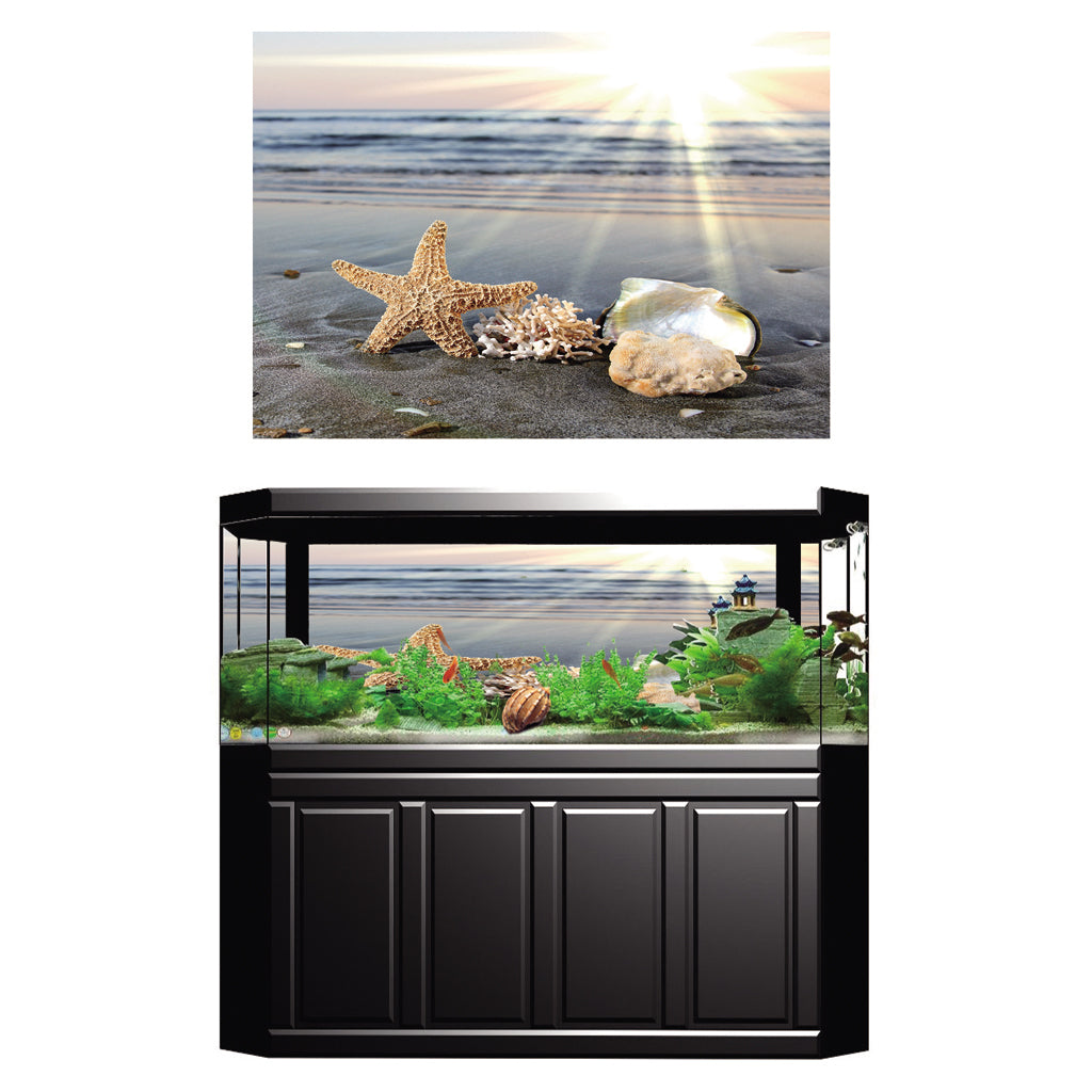 Aquarium 3D Digital Printing Single-sided Adhesive Background Sticker L