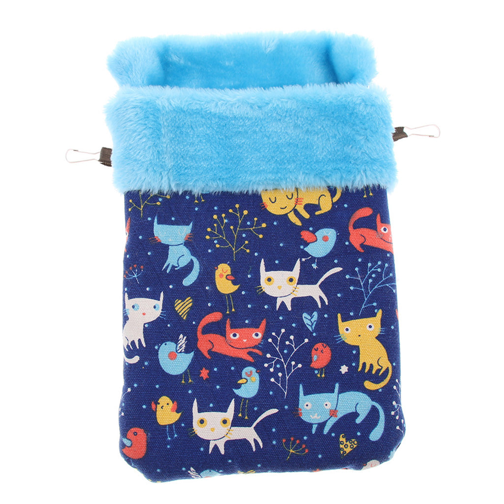 Pet Hamster Parrot Ferret Bunny Squirrel Cage Hanging Sleep Bag Pouch Cat Blue