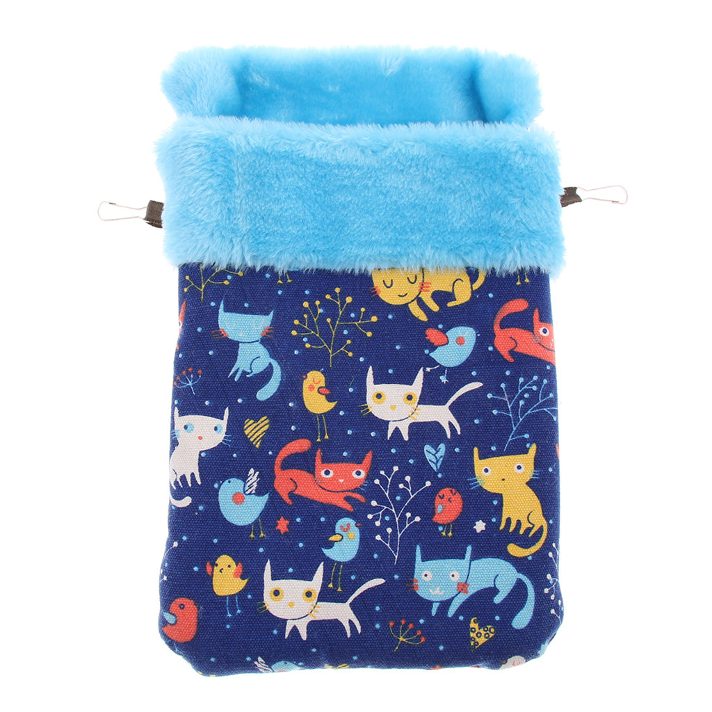 Pet Hamster Parrot Ferret Bunny Squirrel Cage Hanging Sleep Bag Pouch Cat Blue