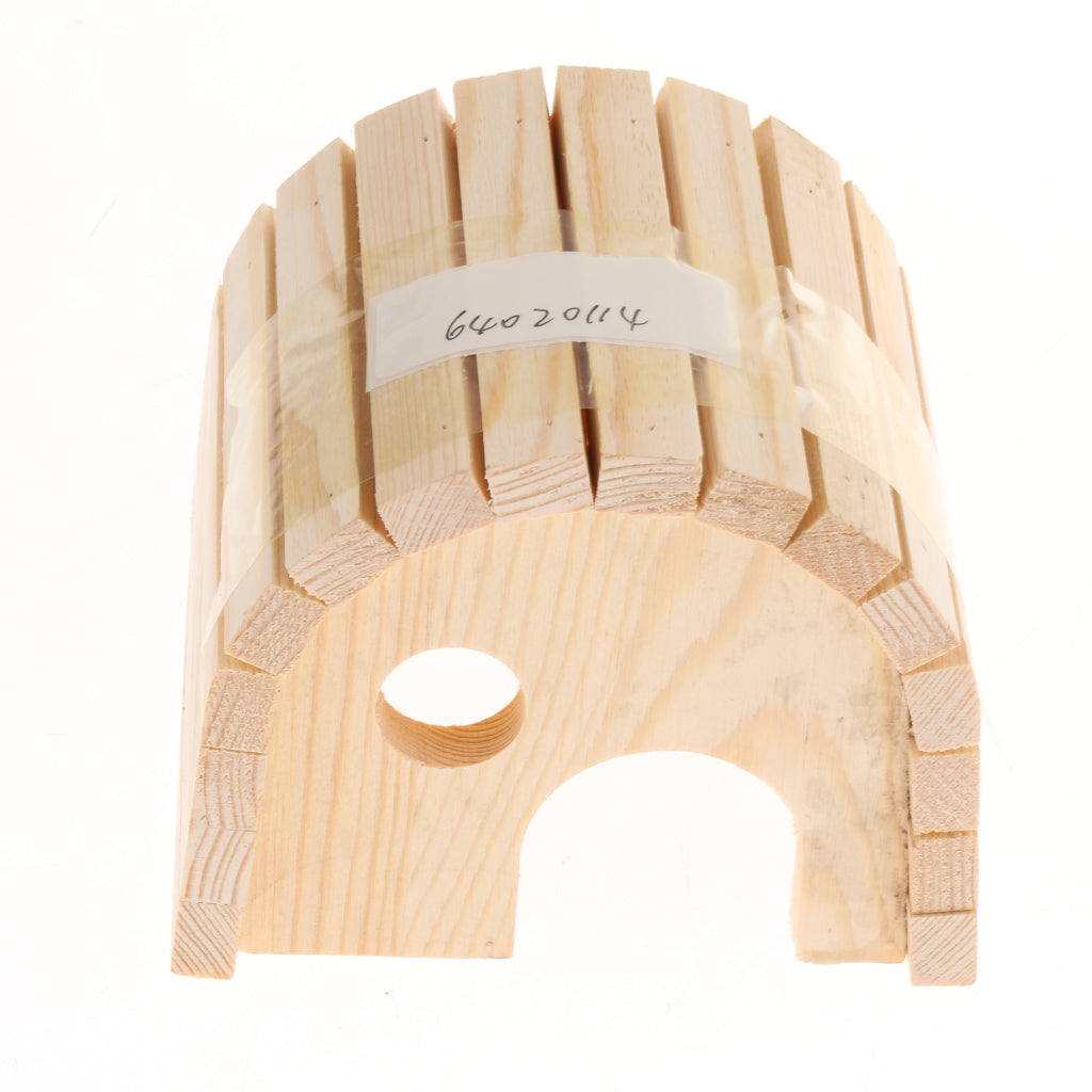 Wooden Hamster House Hideout Hut Exercise Natural Funny Nest Toy