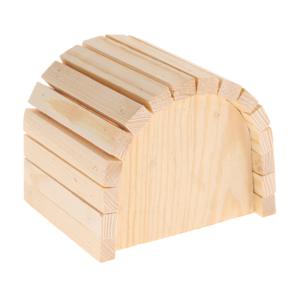 Wooden Hamster House Hideout Hut Exercise Natural Funny Nest Toy