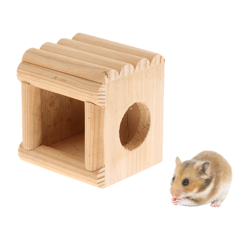 Wooden Small Animals House Toy Hamster Chinchillas Chalet Hideout Cage