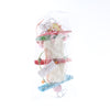 Bird Toy Wooden Loofah Leather Chew Climb Toy for Parrot Cockatiel Cockatoo