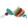 Hamburg Shape Pet Bird Toy with Bell Wooden Loofah Chewing Parrot Cage Toy