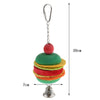 Hamburg Shape Pet Bird Toy with Bell Wooden Loofah Chewing Parrot Cage Toy