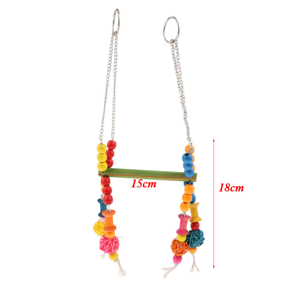 Bird Parrot Cage Swing Toys Small Animals Hammock Hanging Perch Stand Toy