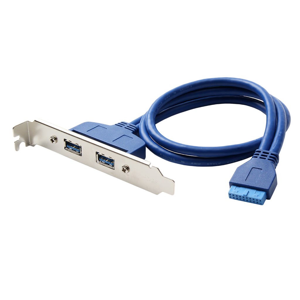 Dual USB 3.0 Type-A Female to Motherboard 20pin Header Cable Adapter