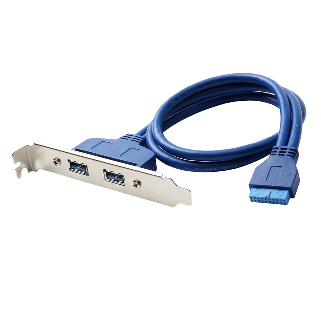 Dual USB 3.0 Type-A Female to Motherboard 20pin Header Cable Adapter