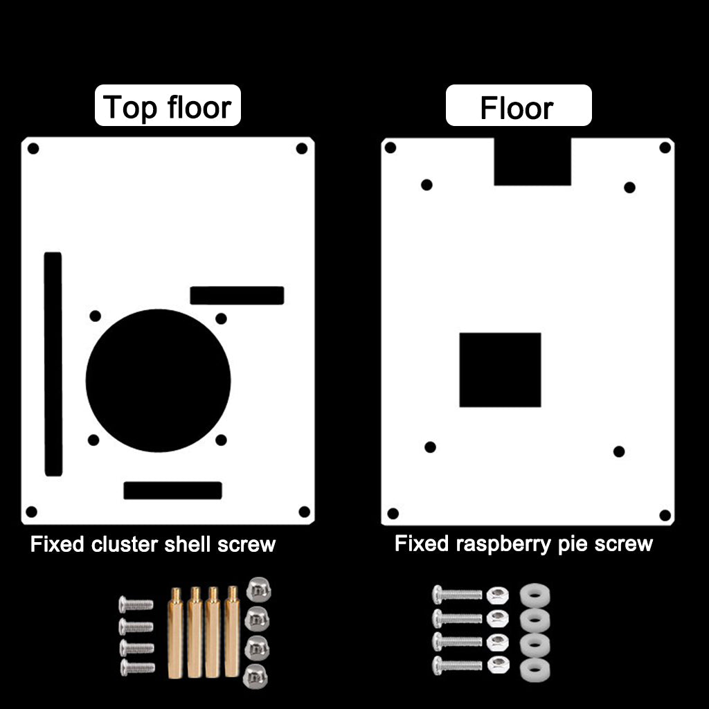 5-Layer Clear Case Enclosure with Cooling Fan for Raspberry Pi