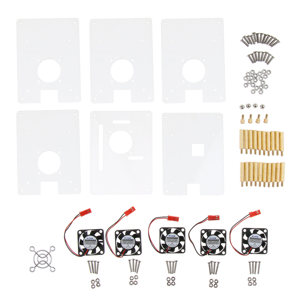 5-Layer Clear Case Enclosure with Cooling Fan for Raspberry Pi
