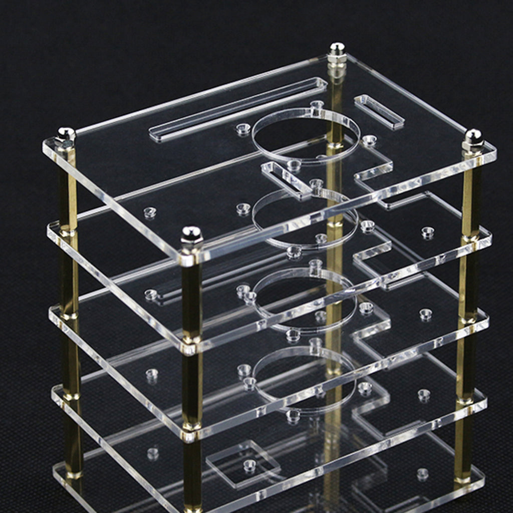 4-Layer Clear Case Enclosure with Cooling Fan for Raspberry Pi