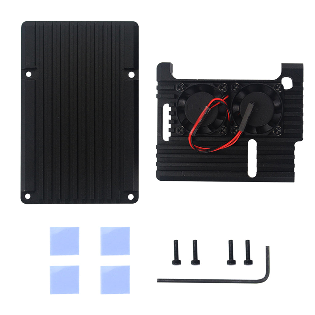 Dual Fan Cooler Fan Heatsink with Metal Case for Raspberry Pi 3B+/3B/2B+/2B