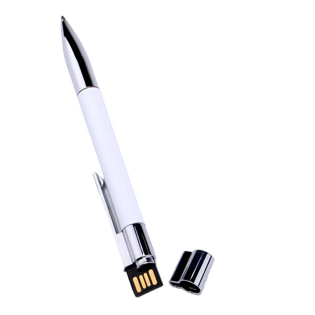 2in1 USB 2.0 Flash Drive & Ballpoint Pen U Disk Memory Stick White 8GB