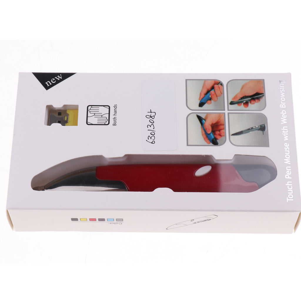 3-Speed DPI Adjustable Wireless Pen Mouse+1x Mouse Base+1x Receiver Red