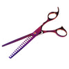 Teeth Fishbone Scissors Pets Grooming Thinning Shears Salon Hairdressing Purple