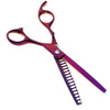 Teeth Fishbone Scissors Pets Grooming Thinning Shears Salon Hairdressing Purple