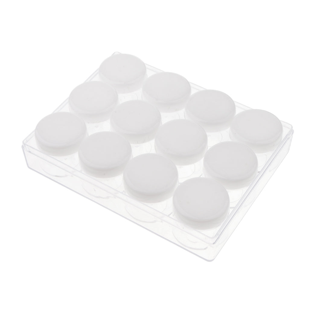 15g 12 Slots Storage Box Case Organizer Carfts Jewelry Container White