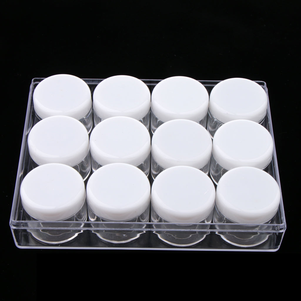 15g 12 Slots Storage Box Case Organizer Carfts Jewelry Container White