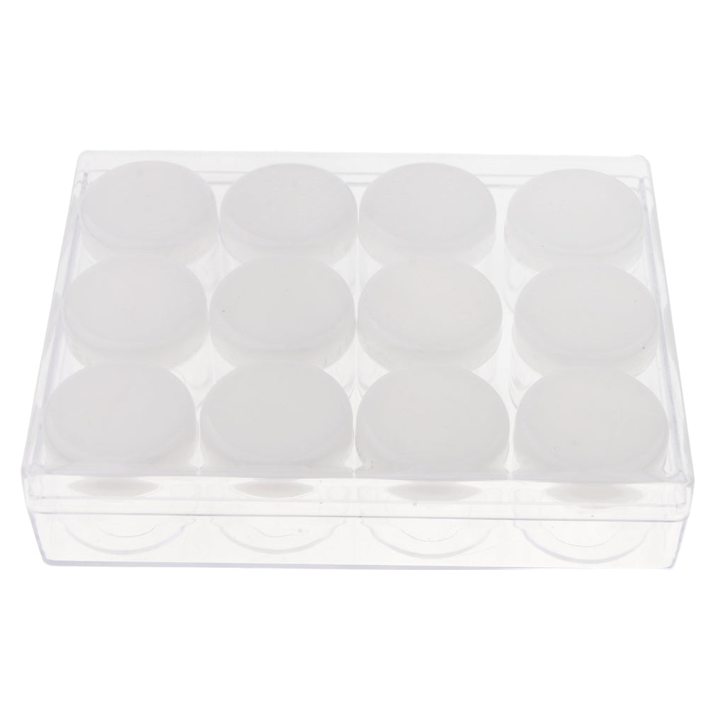 15g 12 Slots Storage Box Case Organizer Carfts Jewelry Container White