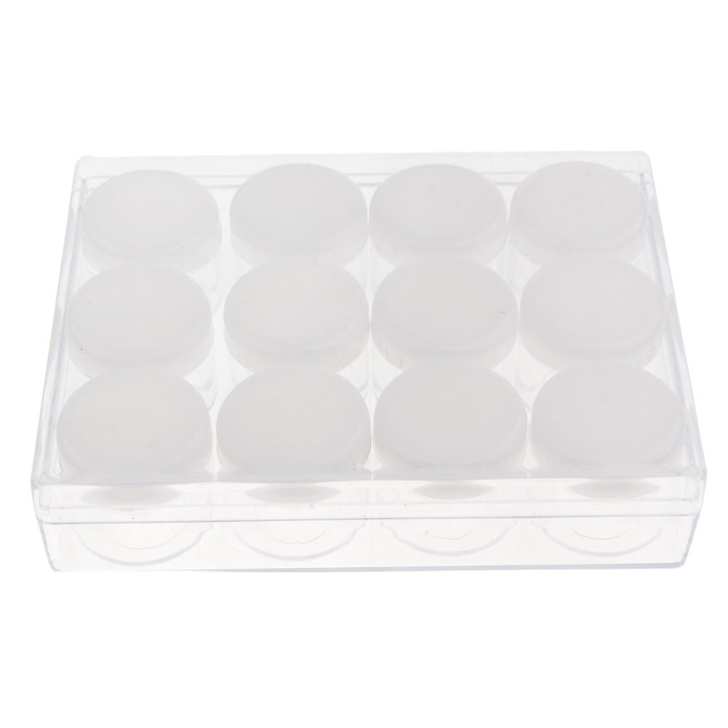 15g 12 Slots Storage Box Case Organizer Carfts Jewelry Container White