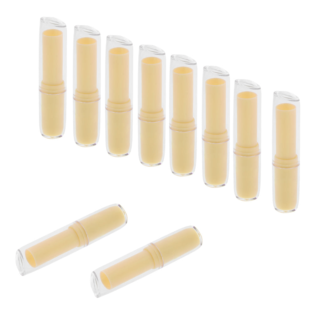 10Pcs Empty Lipstick Tube Lip Balm Container DIY Cosmetic Makeup Tools Yellow