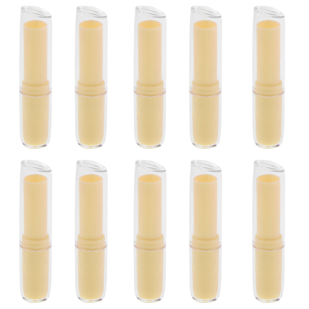 10Pcs Empty Lipstick Tube Lip Balm Container DIY Cosmetic Makeup Tools Yellow