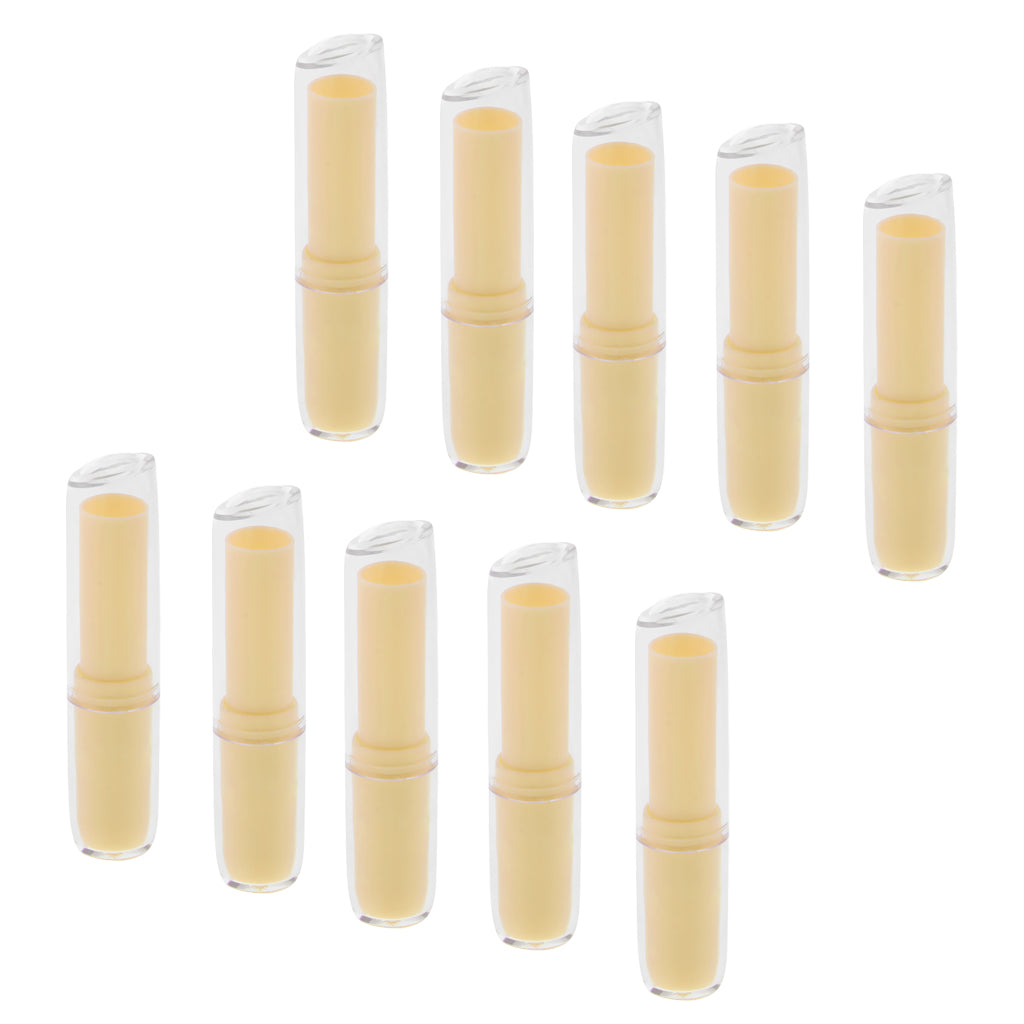 10Pcs Empty Lipstick Tube Lip Balm Container DIY Cosmetic Makeup Tools Yellow