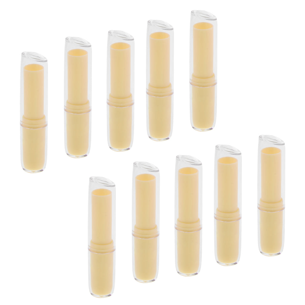 10Pcs Empty Lipstick Tube Lip Balm Container DIY Cosmetic Makeup Tools Yellow