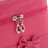 Portable Handbag Zipper Makeup Cosmetic Organizer Storage Case Box Rose Red