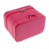 Portable Handbag Zipper Makeup Cosmetic Organizer Storage Case Box Rose Red