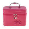 Portable Handbag Zipper Makeup Cosmetic Organizer Storage Case Box Rose Red