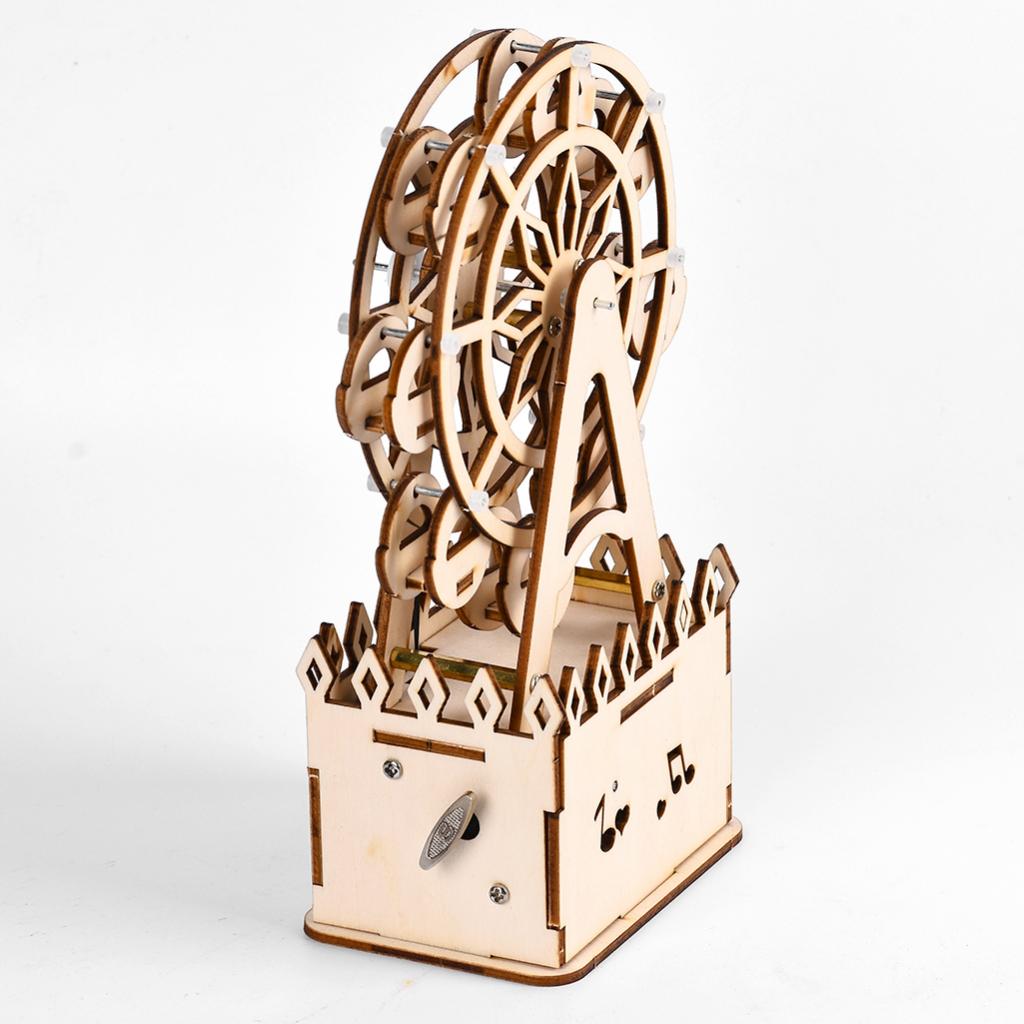 Wind Up Rotating Ferris Wheel Music Box DIY Wood Music Box Movement Toy