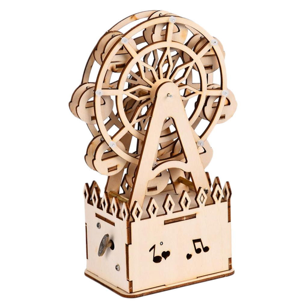 Wind Up Rotating Ferris Wheel Music Box DIY Wood Music Box Movement Toy