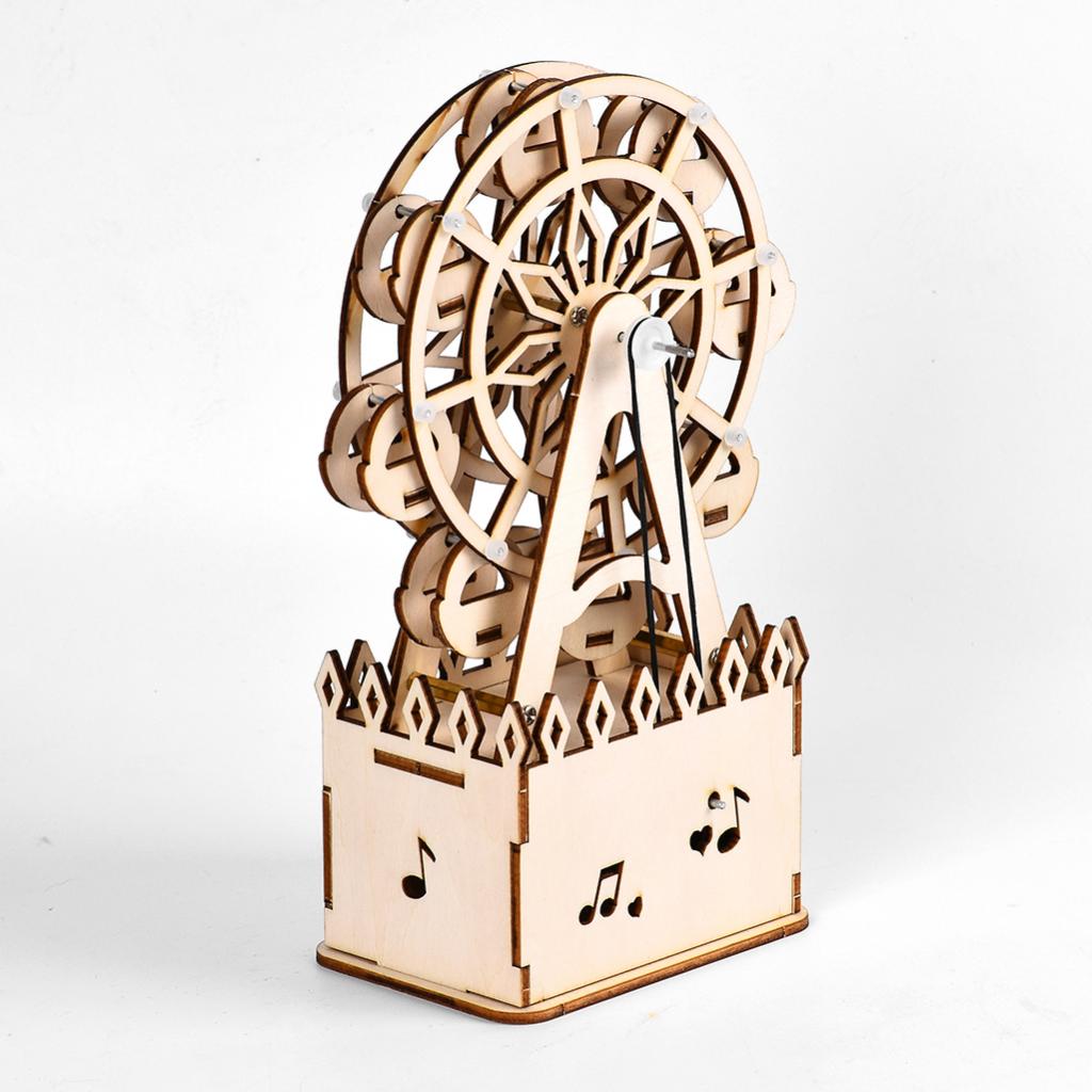 Wind Up Rotating Ferris Wheel Music Box DIY Wood Music Box Movement Toy