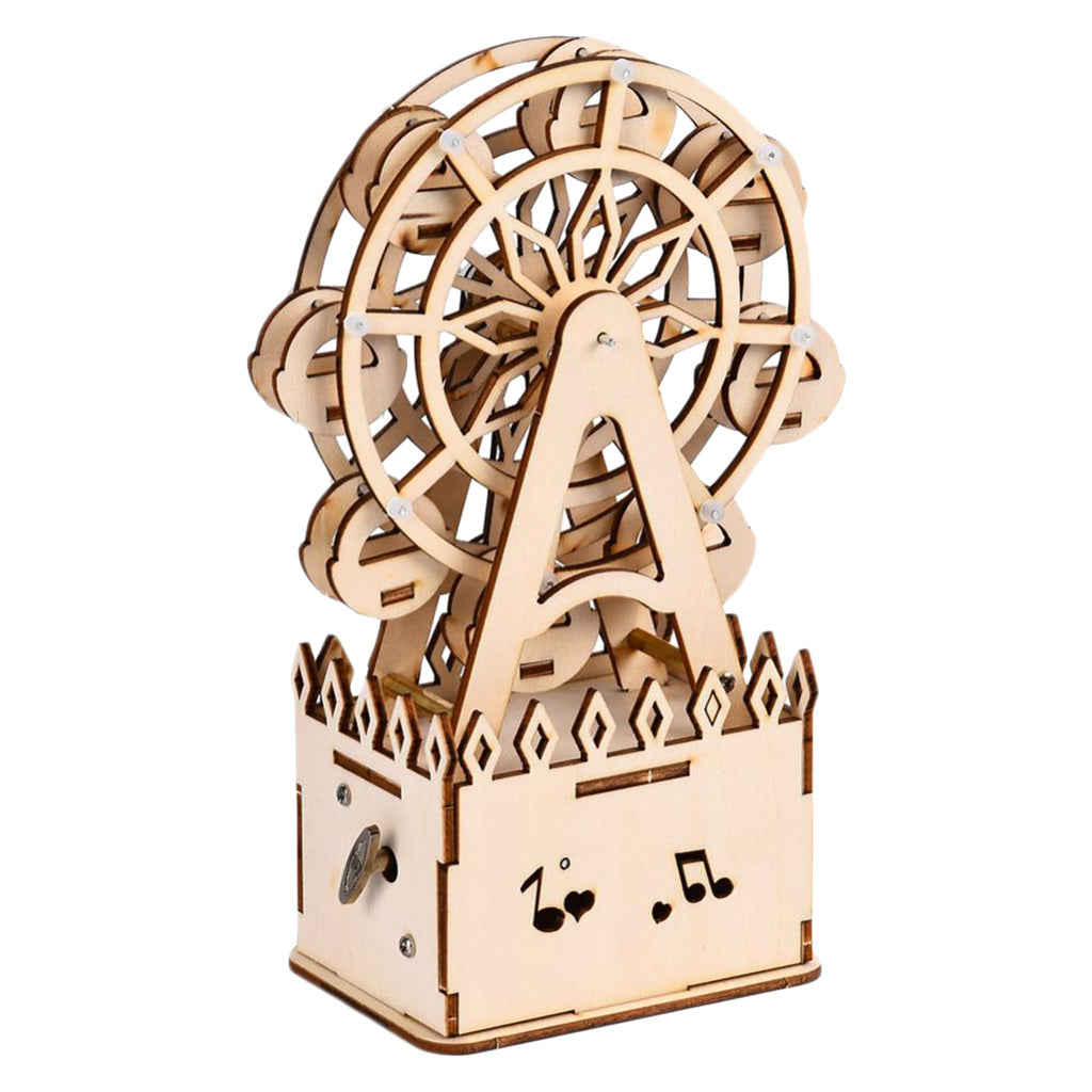 Wind Up Rotating Ferris Wheel Music Box DIY Wood Music Box Movement Toy