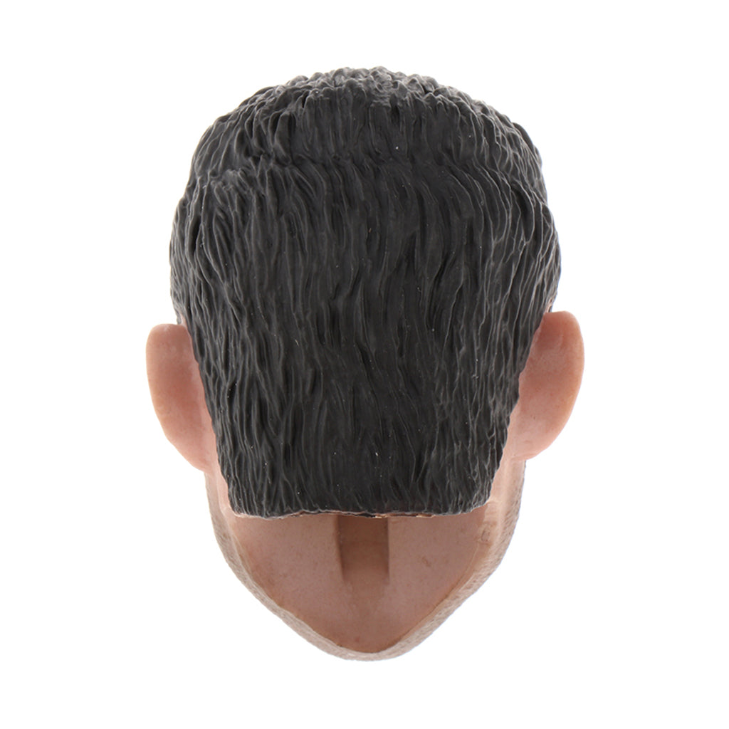 1:6 Men Soldier Head Sculpture with Hair Athlete for Action Figure Body Accs