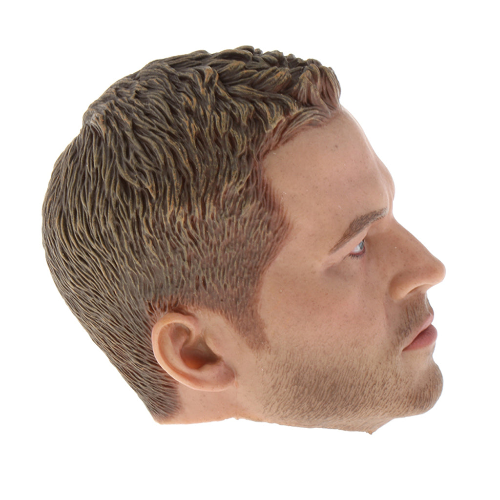 1:6 Men Europe and America Head Sculpture with Hair for Action Figure Body