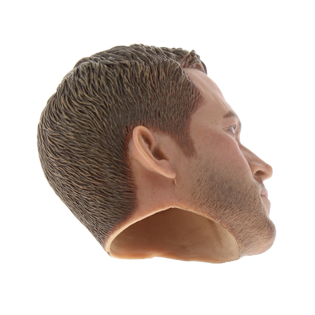 1:6 Men Europe and America Head Sculpture with Hair for Action Figure Body