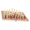 3 in 1 Folding Wood Chess Set Handcrafted Board with 1 Pack Extra Pieces