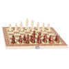 3 in 1 Folding Wood Chess Set Handcrafted Board with 1 Pack Extra Pieces