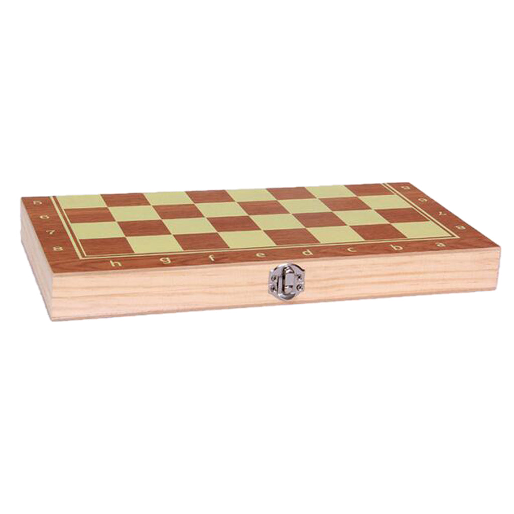 3 in 1 Folding Wood Chess Set Handcrafted Board with 1 Pack Extra Pieces