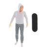 1:64 Figures Diorama Skater Boy with Skateboard Miniature Model  White